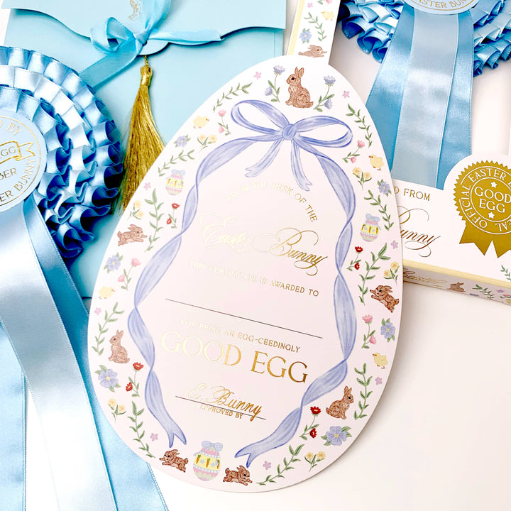 Easter Bunny Good Egg Certificate and Envelope Blue