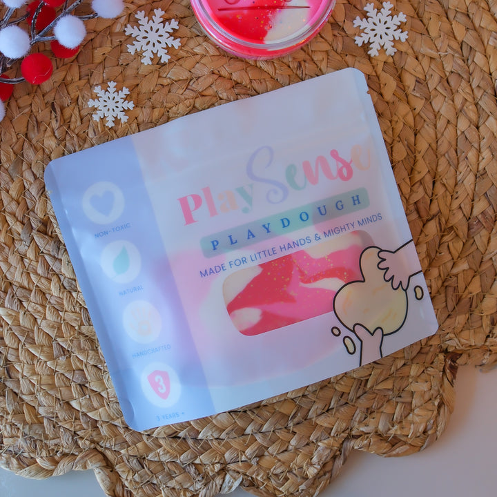 Christmas Playdough | Christmas Swirl | Raspberry Candy Scented