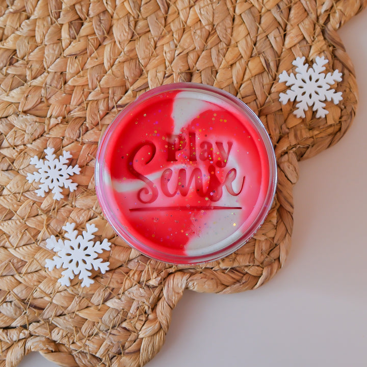 Christmas Playdough | Christmas Swirl | Raspberry Candy Scented