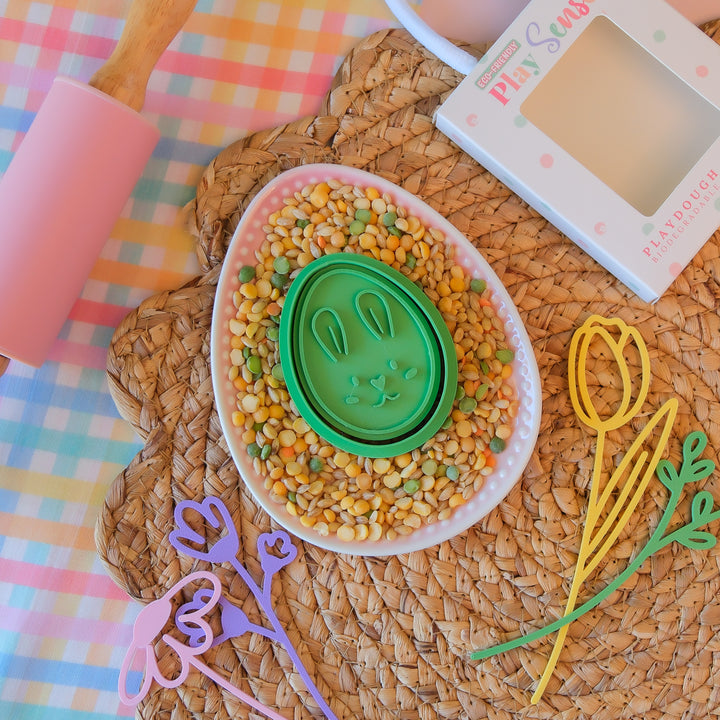 Eco Playdough Stamp | Bunny Egg | Green