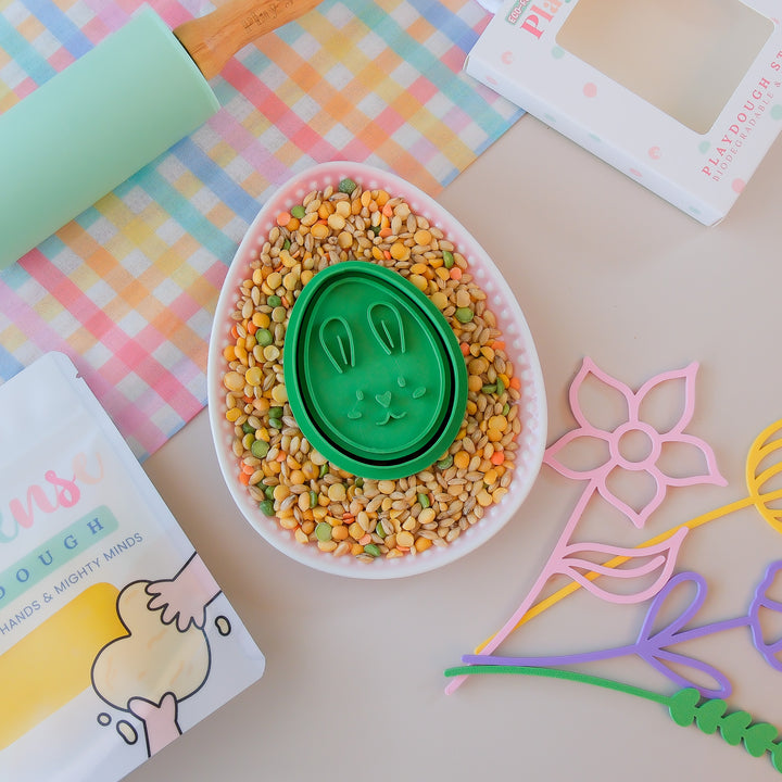 Eco Playdough Stamp | Bunny Egg | Green