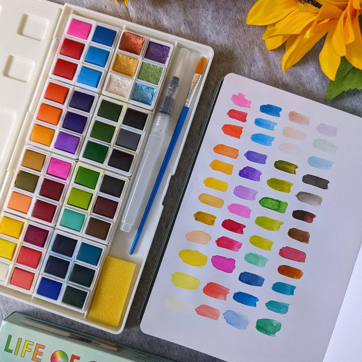 Portable Watercolour Set | 48 Vibrant Colours