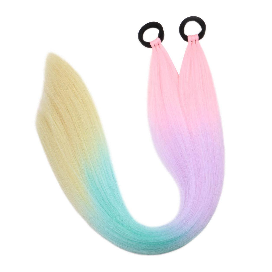 Unicorn Piggy tails -Pastel Rainbow - 26"