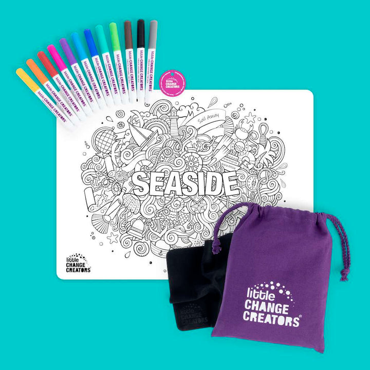 Seaside | Re-FUN-able colouring set