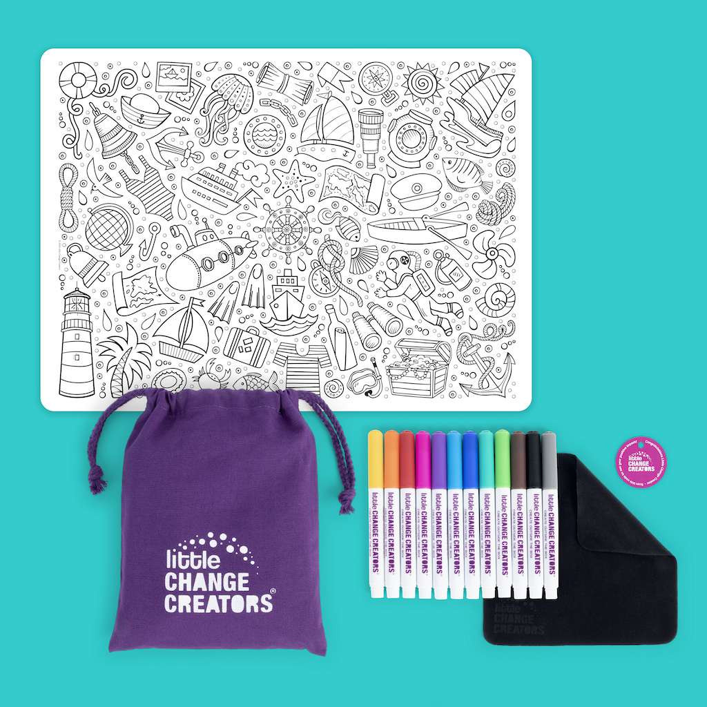 Seaside | Re-FUN-able colouring set