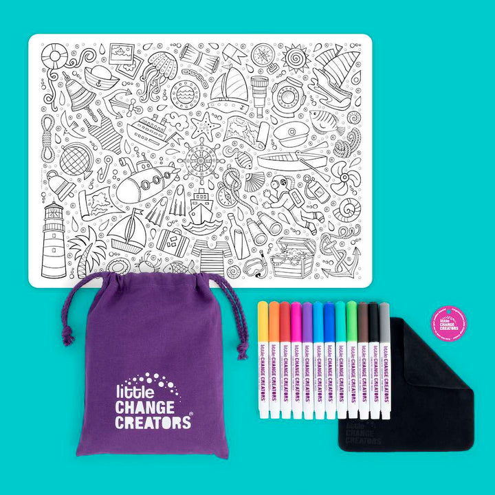 Seaside | Re-FUN-able colouring set