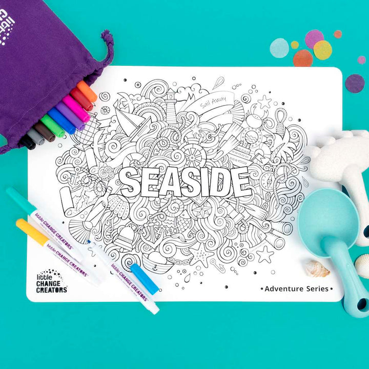 Seaside | Re-FUN-able colouring set