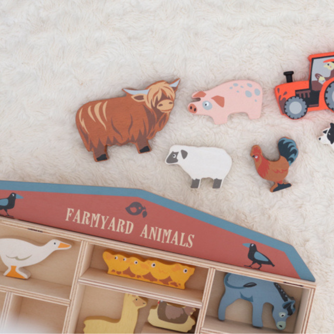 Tender Leaf Toys | Farmyard Animals Shelf Set